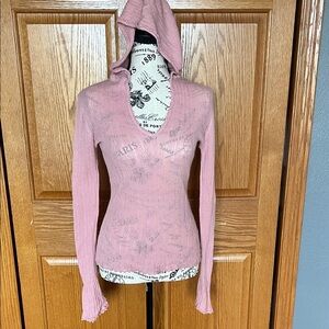 Maurices Dusty Pink Knit Hoodie Sweater